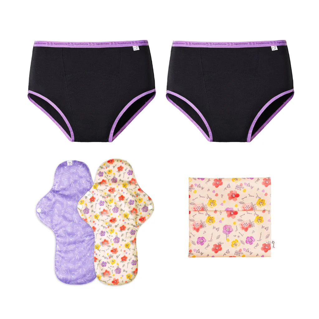 2 Period Underwear + 2 Flow Lock Cloth Pads + Free Wet Pouch - Image 18