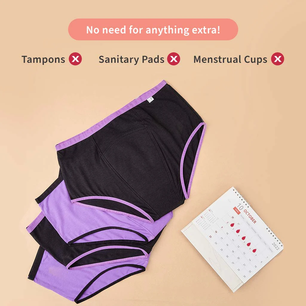 2 Period Underwear + 2 Flow Lock Cloth Pads + Free Wet Pouch - Image 8