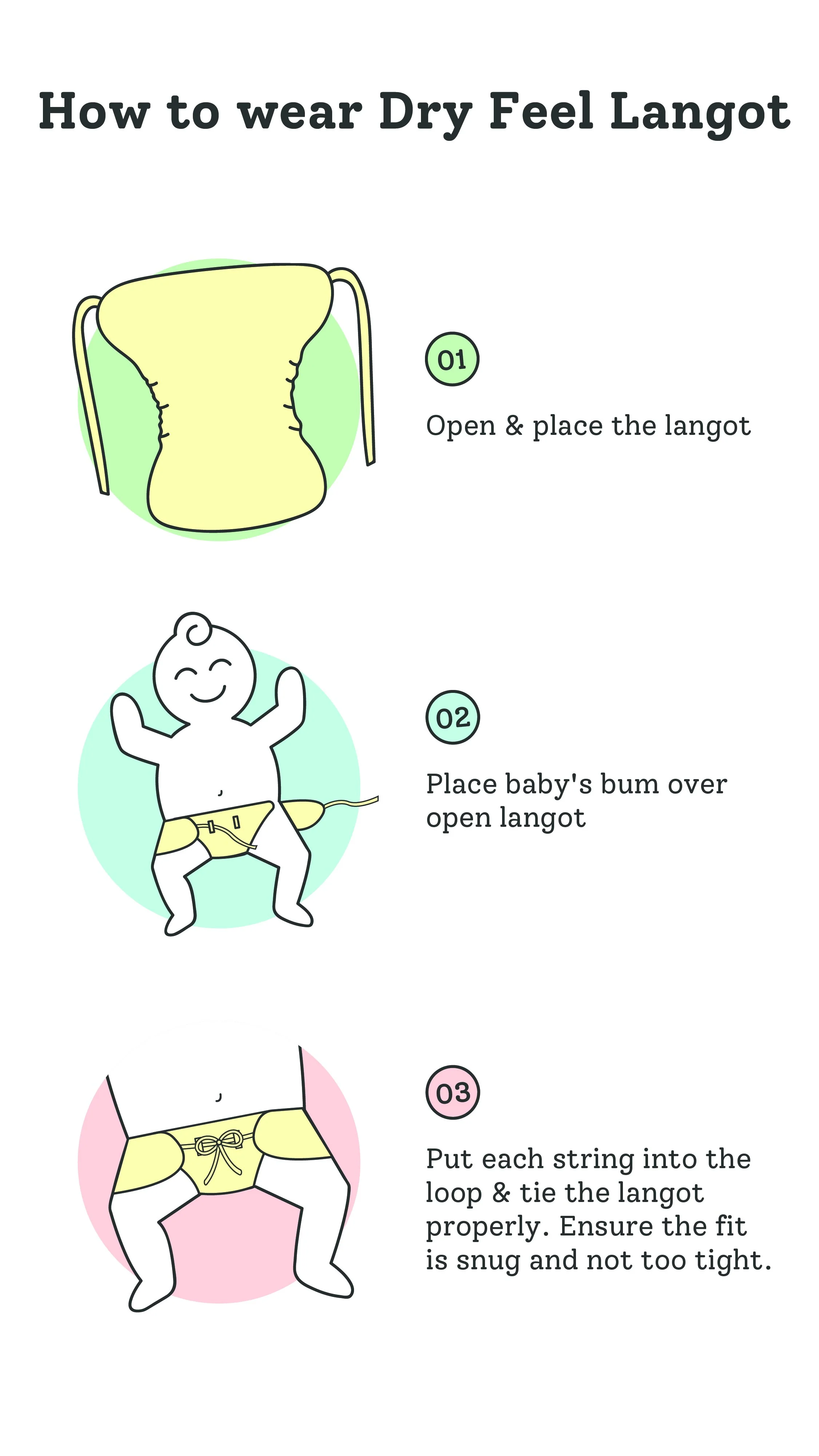 3 DryFeel Langots + 3 Swaddles - Image 4