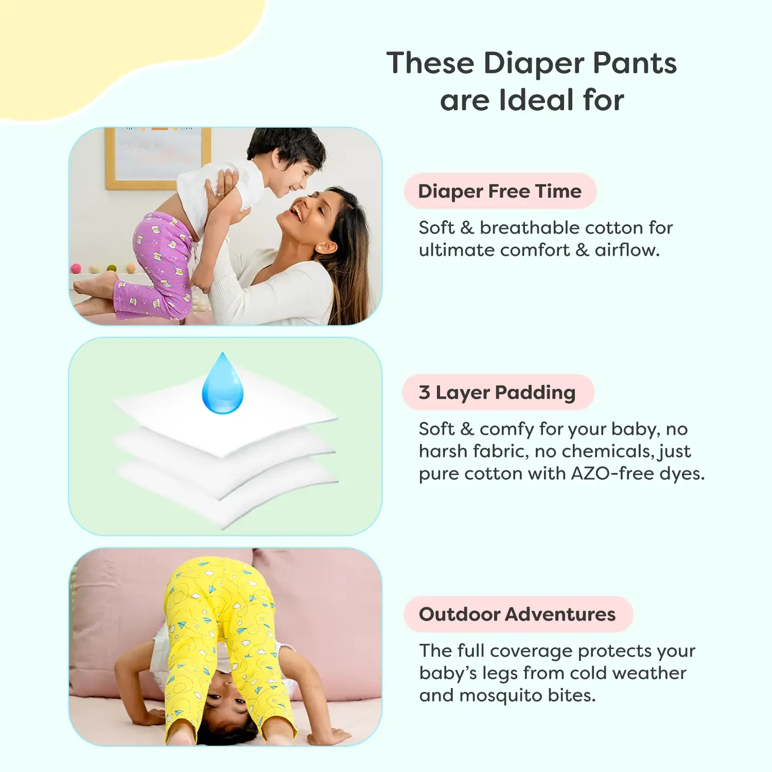 Adjustable Diaper Pants with Drawstrings + 6 Padded Underwear Combo - Image 15