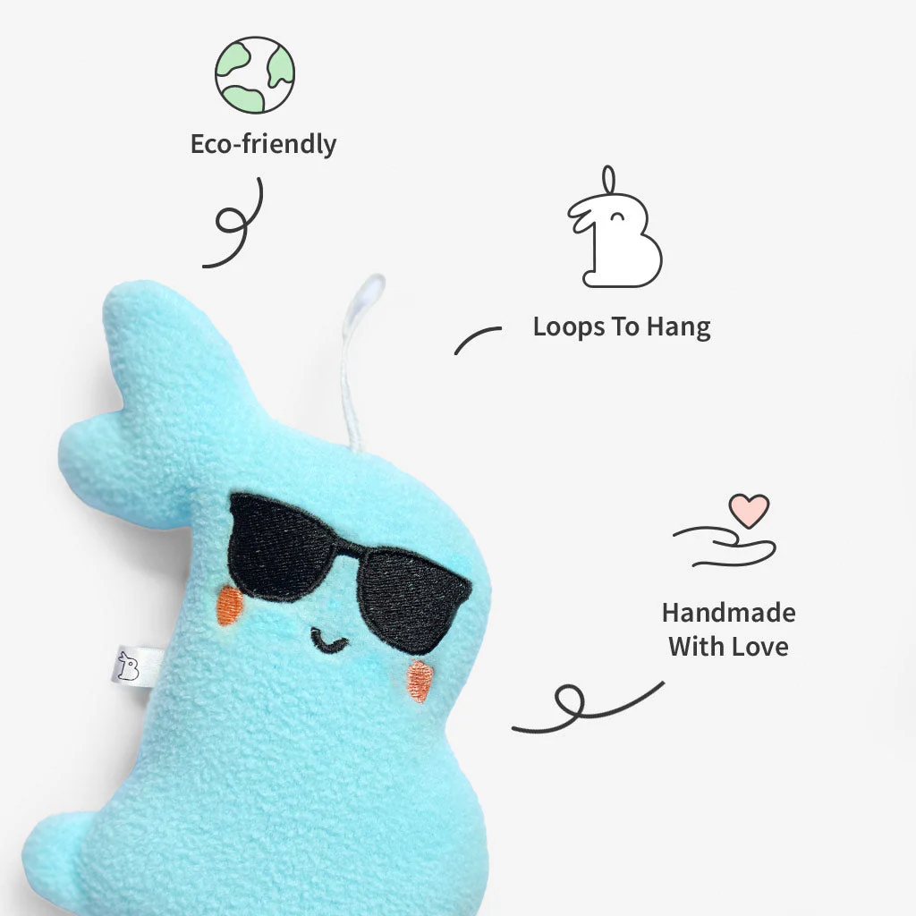 Baby Soft Toy (Hunny Bummy) with Rattle & Shades - Image 3