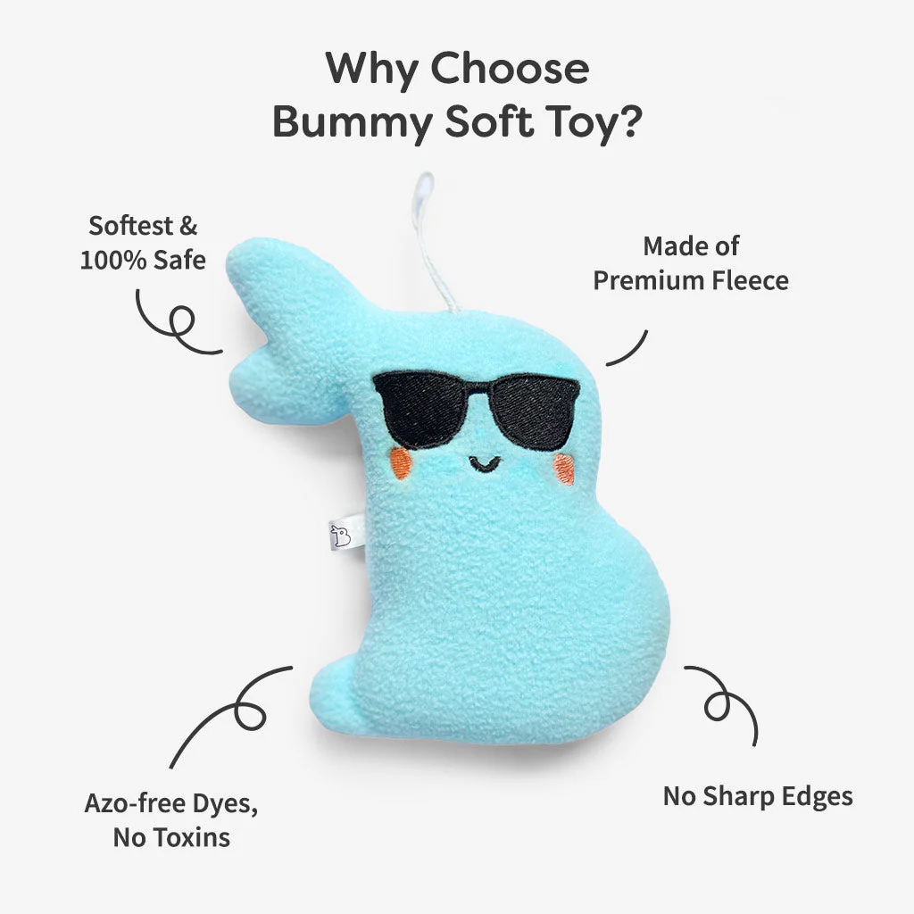 Baby Soft Toy (Hunny Bummy) with Rattle & Shades - Image 4