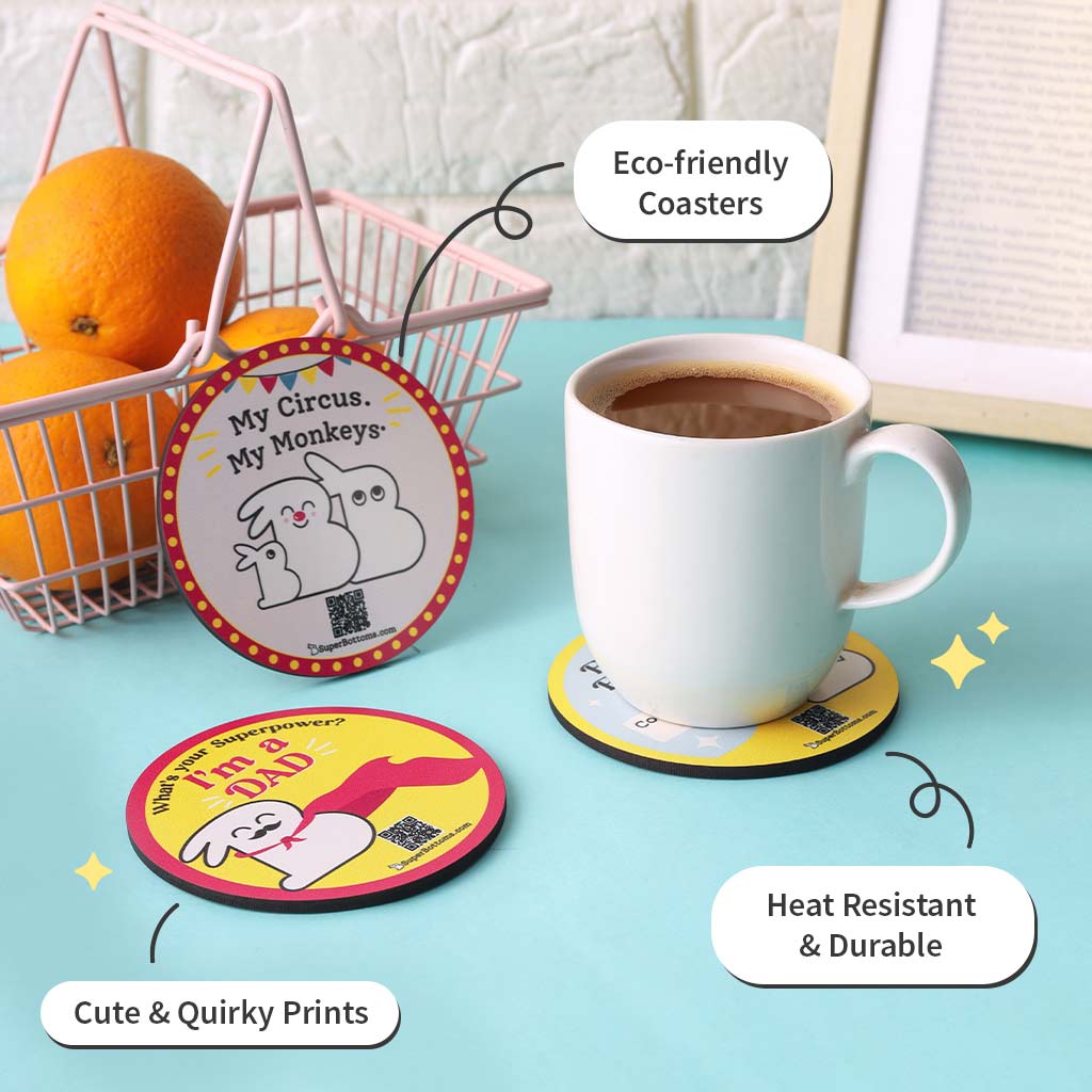 Bumazing Treasures - Coasters cum Magnet - Pack of 3 (Round) - Image 3