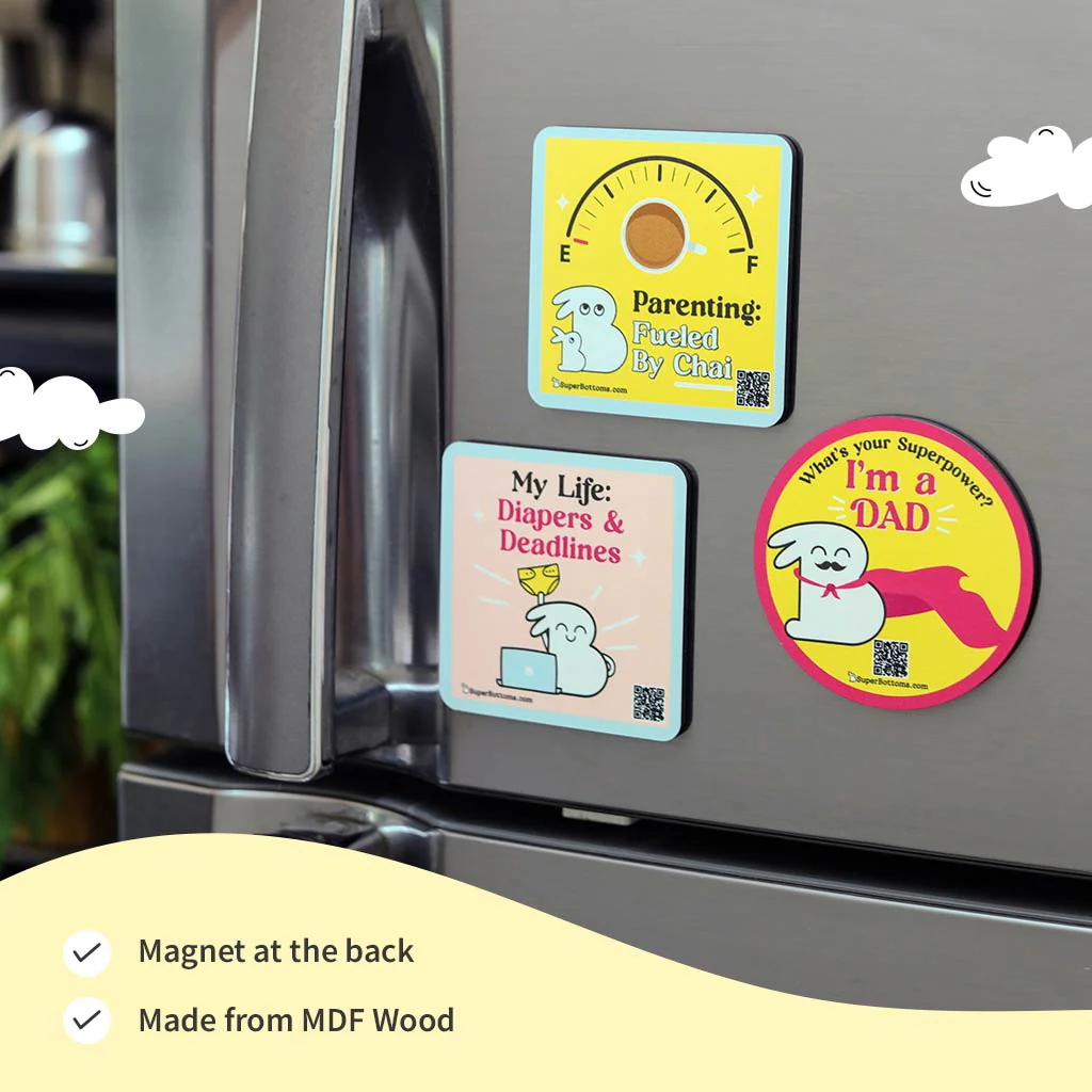 Bumazing Treasures - Coasters cum Magnet - Pack of 3 (Round) - Image 4