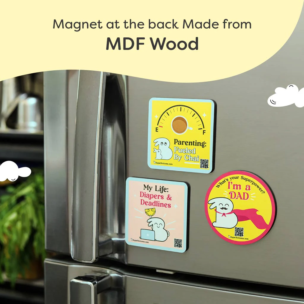 Bumazing Treasures - Coasters cum Magnet - Pack of 3 (Square) - Image 3