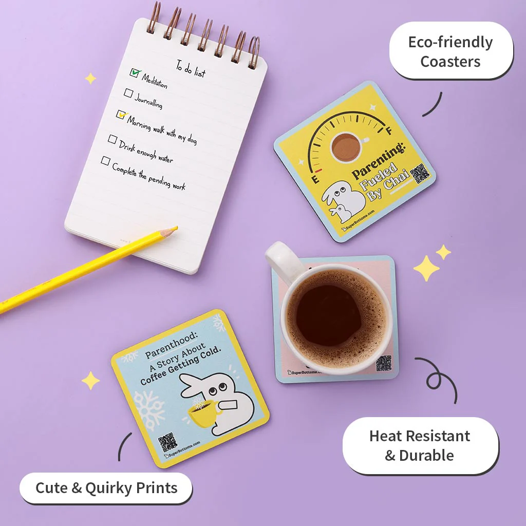 Bumazing Treasures - Coasters cum Magnet - Pack of 3 (Square) - Image 4