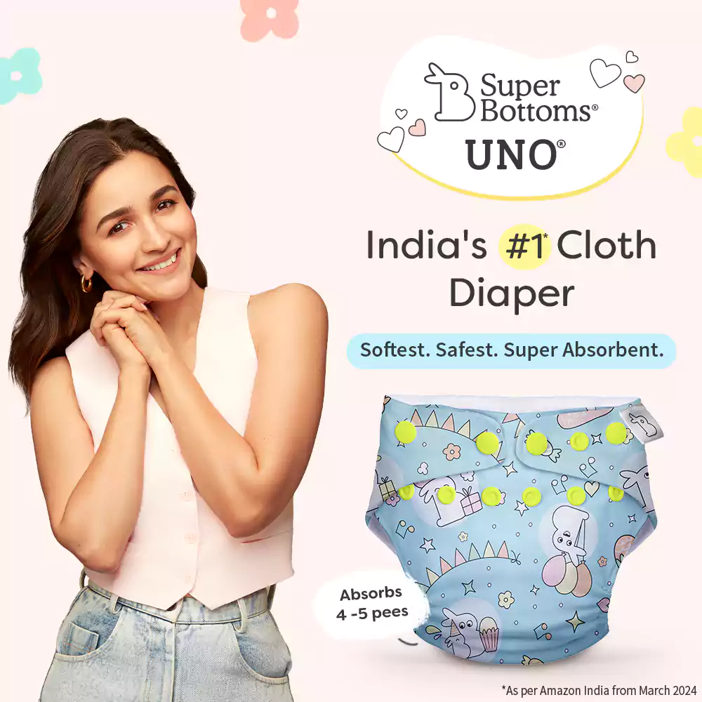 UNO Regular Cloth Diaper with only Dry Feel Pad (No Booster) - Hunny Bummy - Image 3