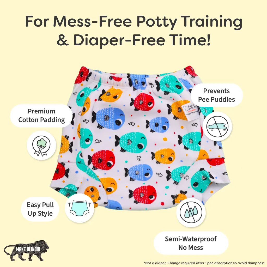 Adjustable Diaper Pants with Drawstrings + 6 Padded Underwear Combo - Image 5