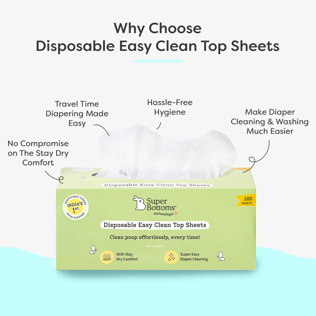 Disposable Easy Clean Top Sheets - Pack of 3 Diaper Liners (100pc) - Image 3