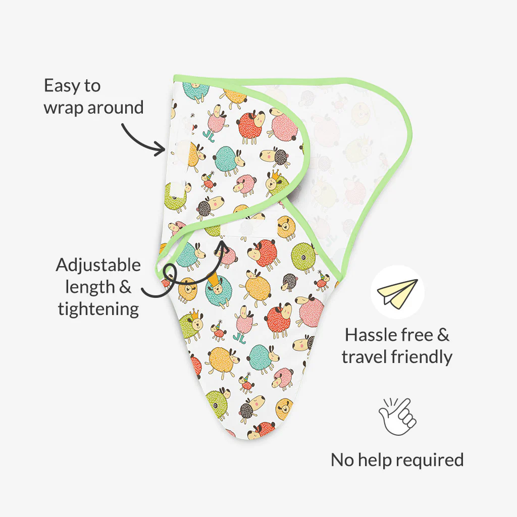 Dry Feel Swaddle Wrap - Ba Ba Sheep - Image 3