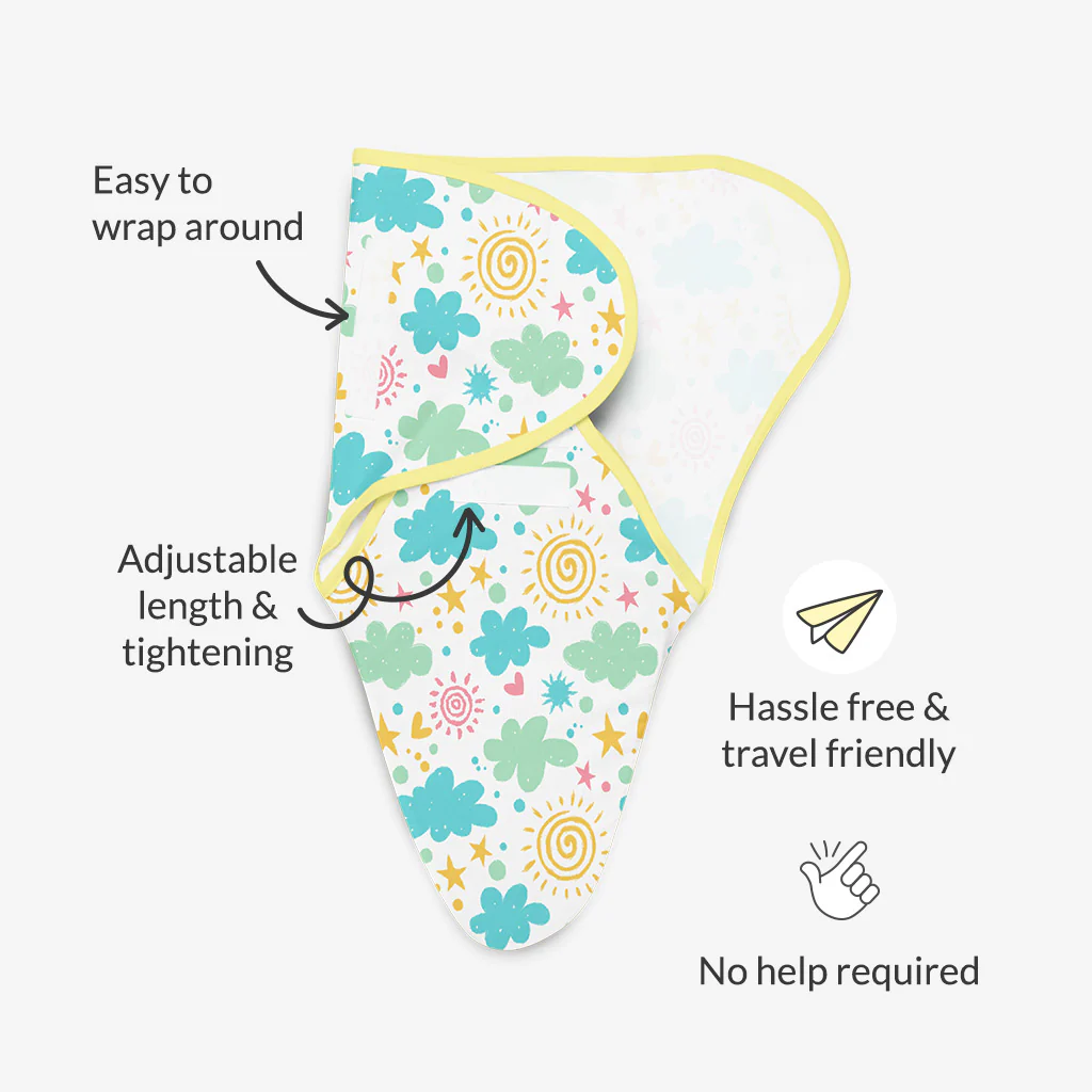 Dry Feel Swaddle Wrap - Happy Clouds - Image 3