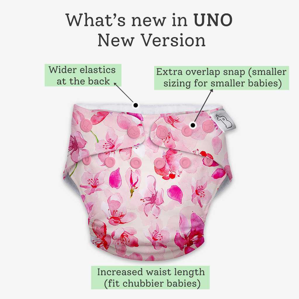 UNO Regular Cloth Diaper with only Dry Feel Pad (No Booster) - Cherry Blossom - Image 11