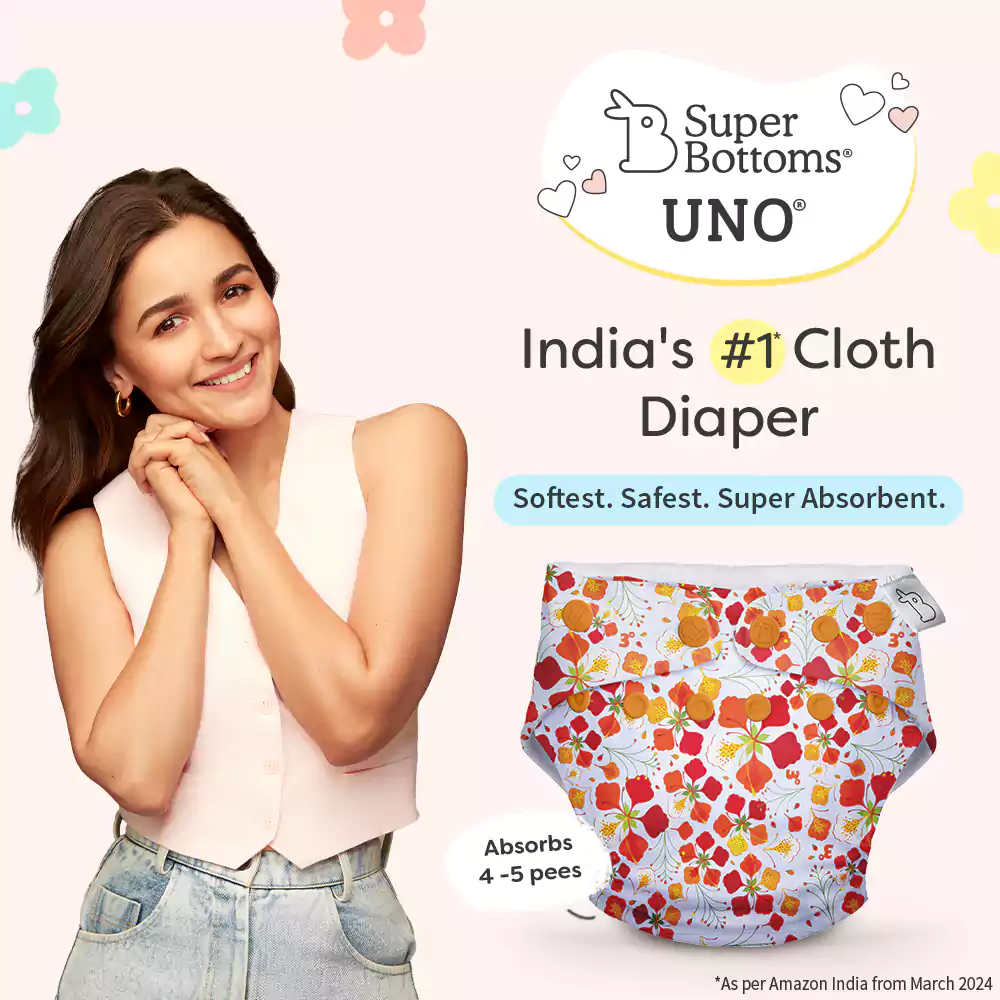 UNO Regular Cloth Diaper with only Dry Feel Pad (No Booster) - Gulmohar - Image 3