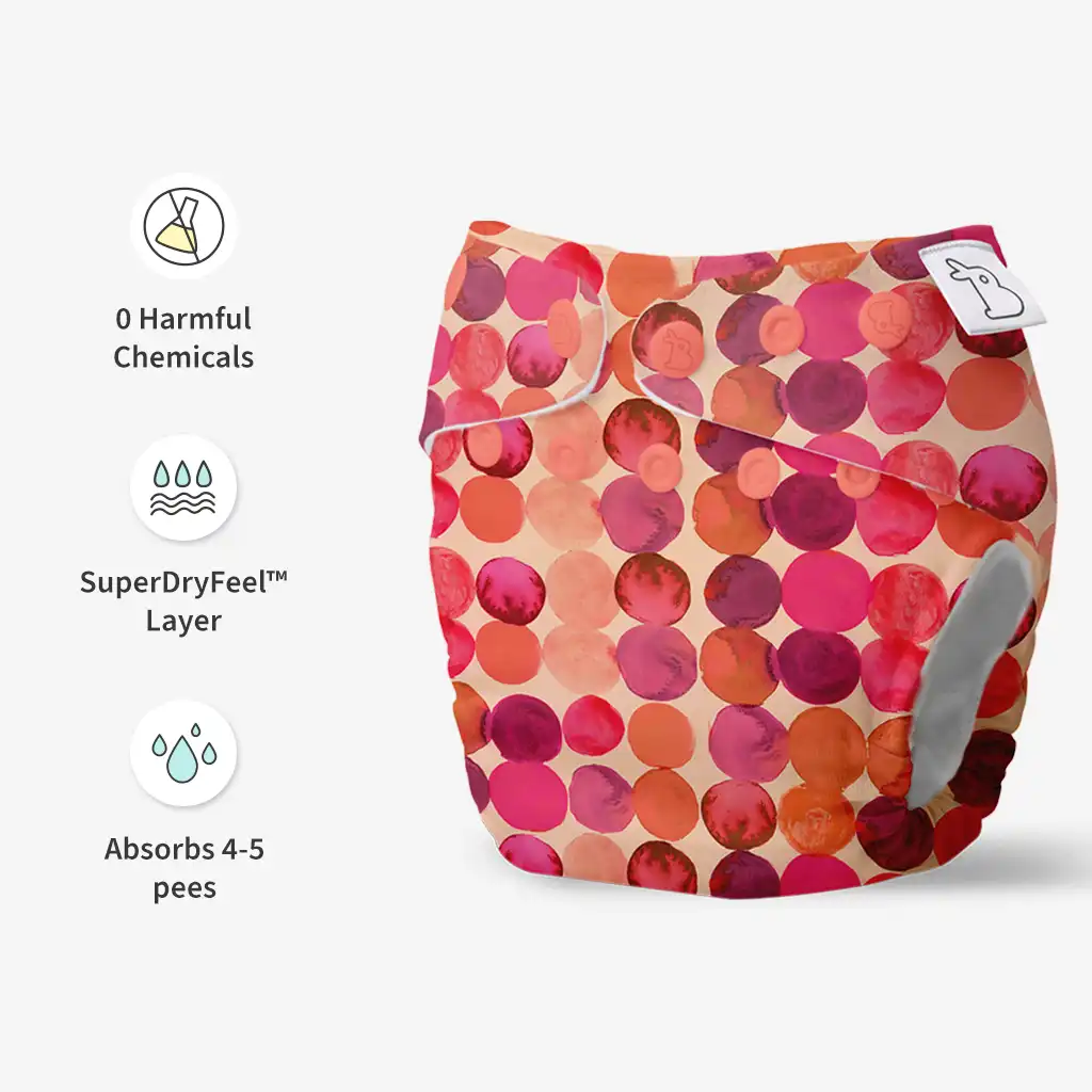 UNO Regular Cloth Diaper with only Dry Feel Pad (No Booster) - Li'l Crush - Image 4