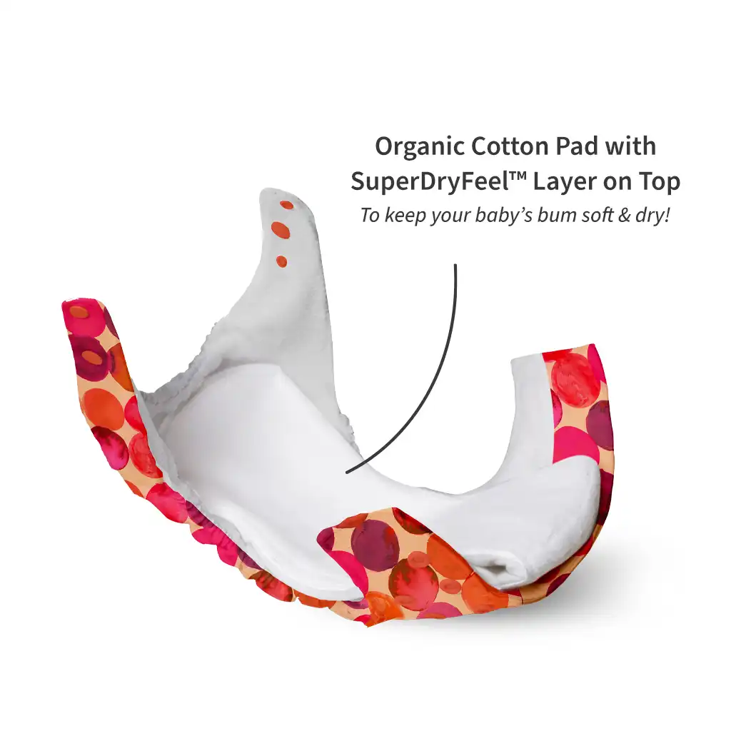 UNO Regular Cloth Diaper with only Dry Feel Pad (No Booster) - Li'l Crush - Image 5