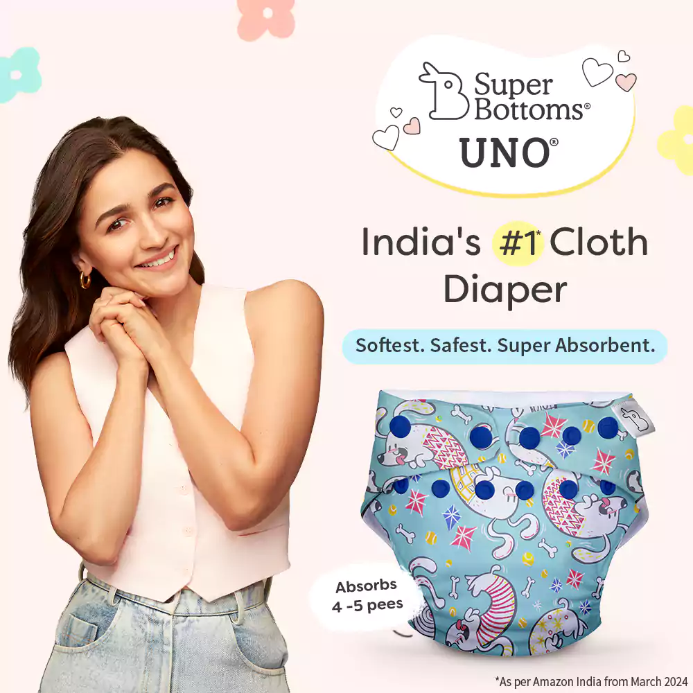 UNO Regular Cloth Diaper with only Dry Feel Pad (No Booster) - Paw-sitively Happy - Image 3