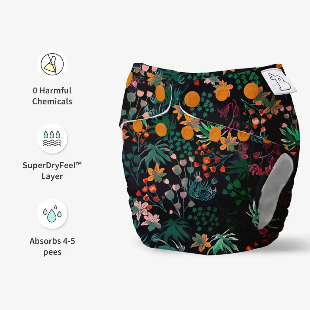 UNO Regular Cloth Diaper with only Dry Feel Pad (No Booster) - Shruberry - Image 4