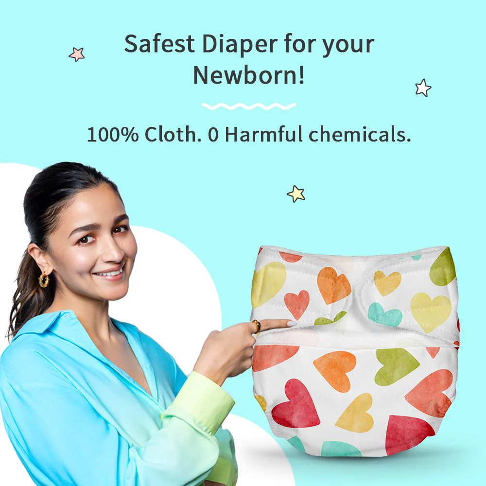 4 Newborn UNO Cloth Diaper + 40 Wet Wipes - Image 3