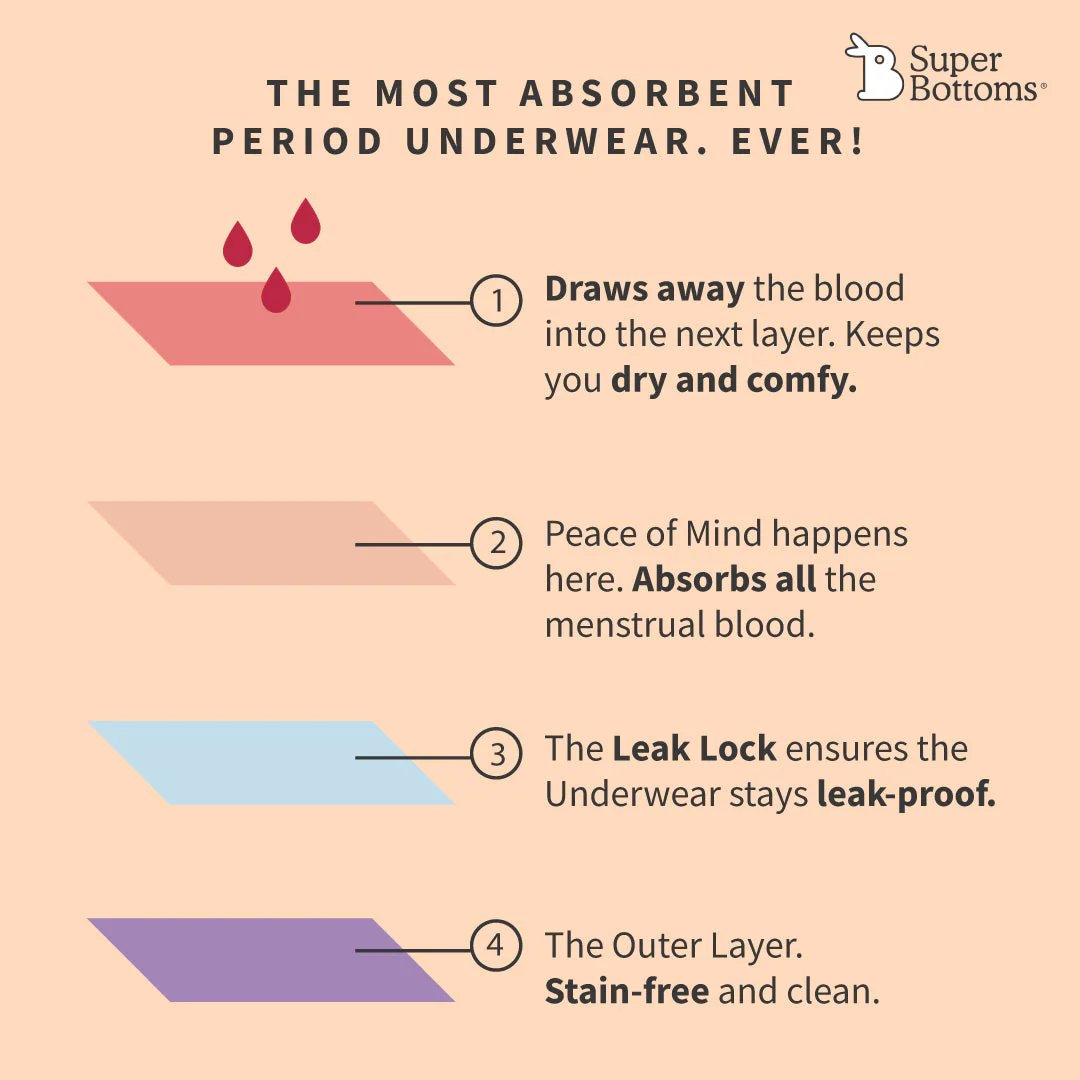 2 Period Underwear + 4 Flow Lock Cloth Pads + Free Wet Pouch - Image 6