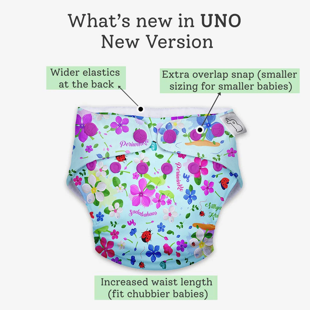 UNO Regular Cloth Diaper with only Dry Feel Pad (No Booster) - Periwinkle - Image 11